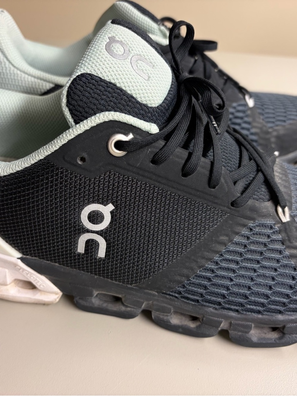 On Cloud Running Shoes - Black with Mint Accent